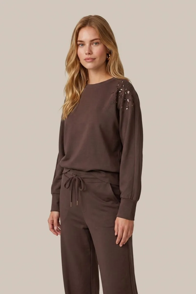 CS The Label Winona Sweater in mocha brown, trui